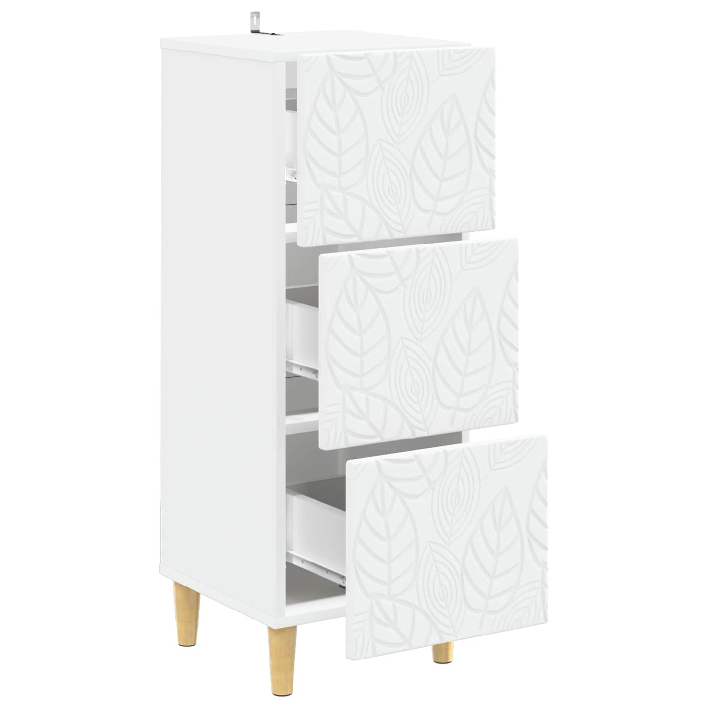 Drawer Cabinet 33 x 34.5 x 90 cm Engineered Wood White