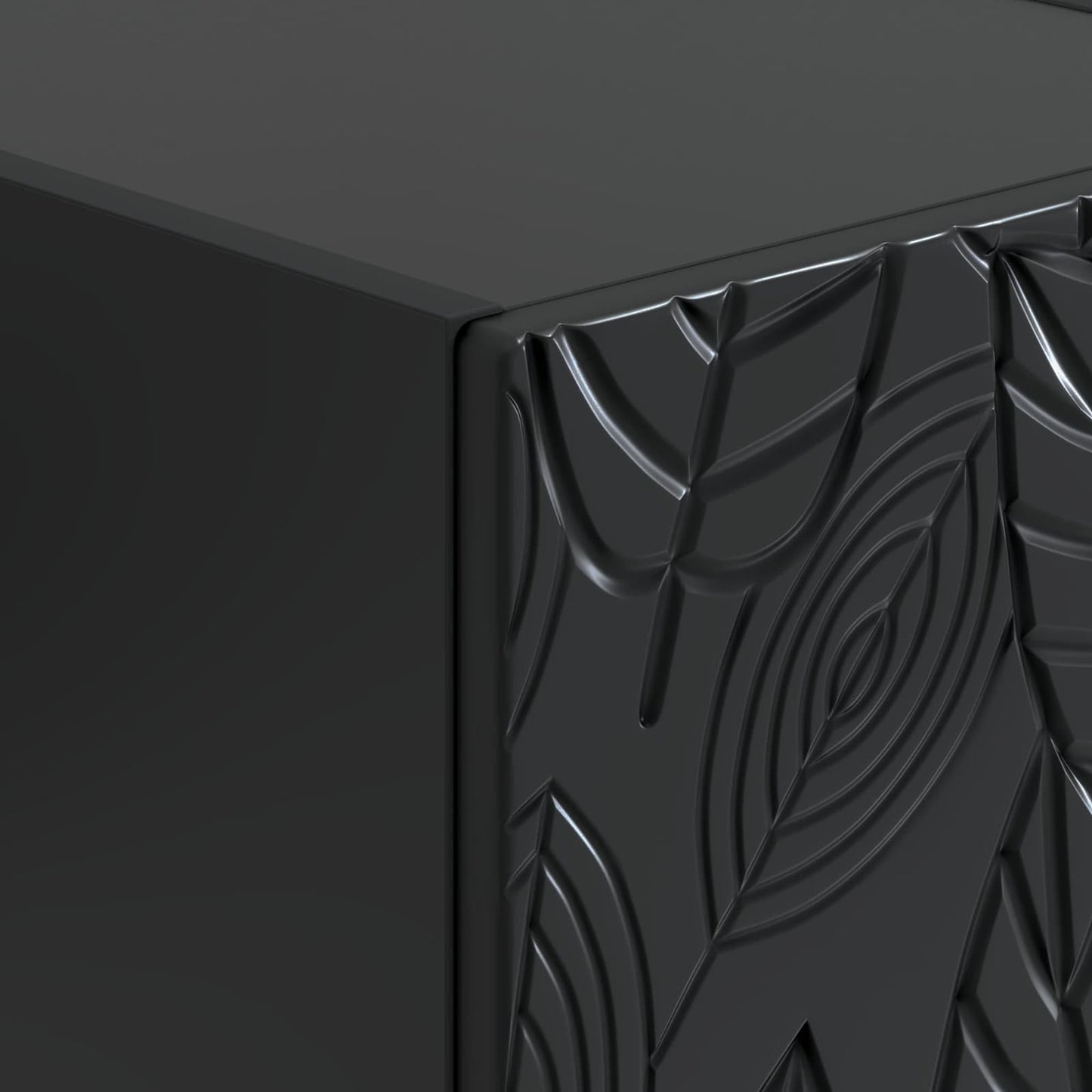 Drawer Cabinet Black 33 x 34.5 x 90 cm Engineered Wood