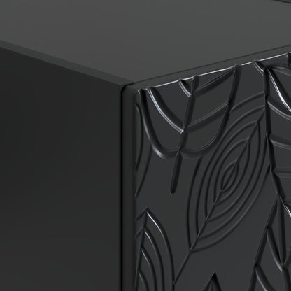 Drawer Cabinet Black 33 x 34.5 x 90 cm Engineered Wood