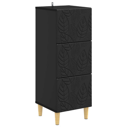 Drawer Cabinet Black 33 x 34.5 x 90 cm Engineered Wood