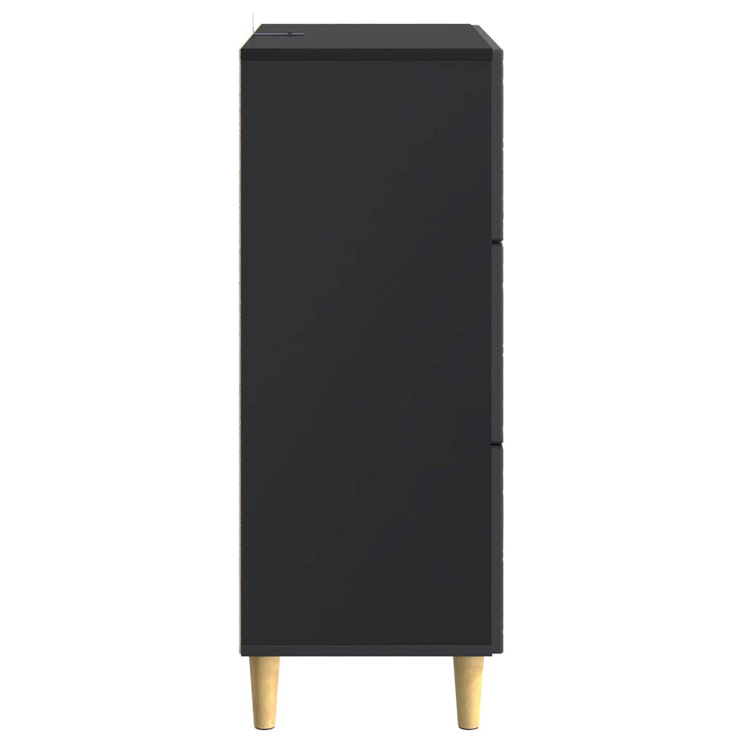 Drawer Cabinet Black 33 x 34.5 x 90 cm Engineered Wood