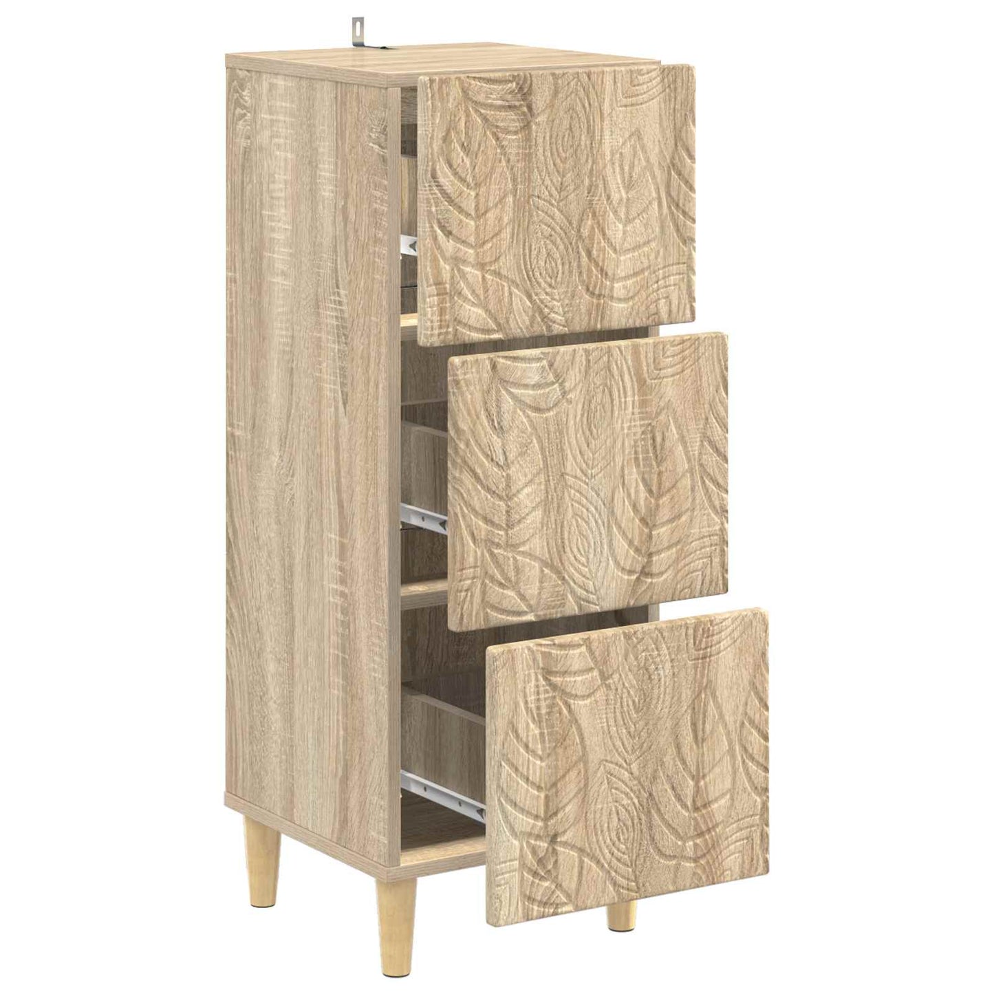 Drawer Cabinet Sonoma Oak 33 x 34.5 x 90 cm Engineered Wood