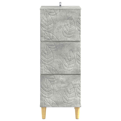 Drawer Cabinet Concrete Grey 33 x 34.5 x 90 cm Engineered Wood