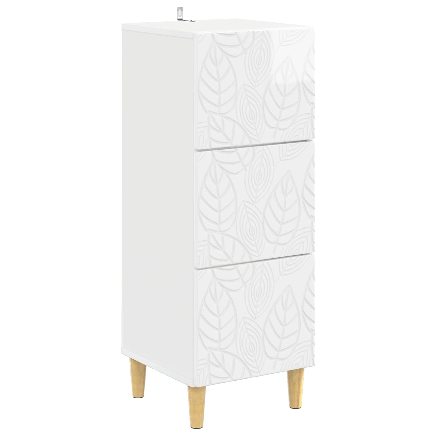 Drawer Cabinet High Gloss White 33 x 34.5 x 90 cm