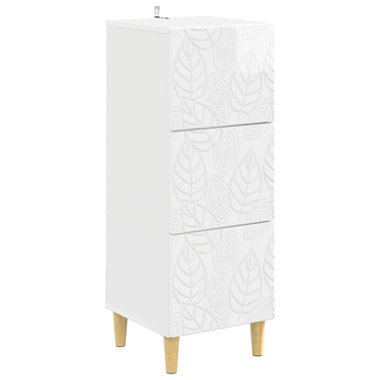Drawer Cabinet High Gloss White 33 x 34.5 x 90 cm