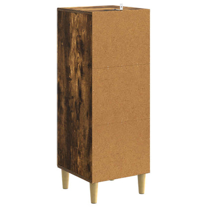 Drawer Cabinet Smoked Oak 33 x 34.5 x 90 cm Engineered Wood