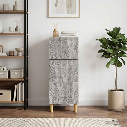 Drawer Cabinet Grey Sonoma 33 x 34.5 x 90 cm Engineered Wood