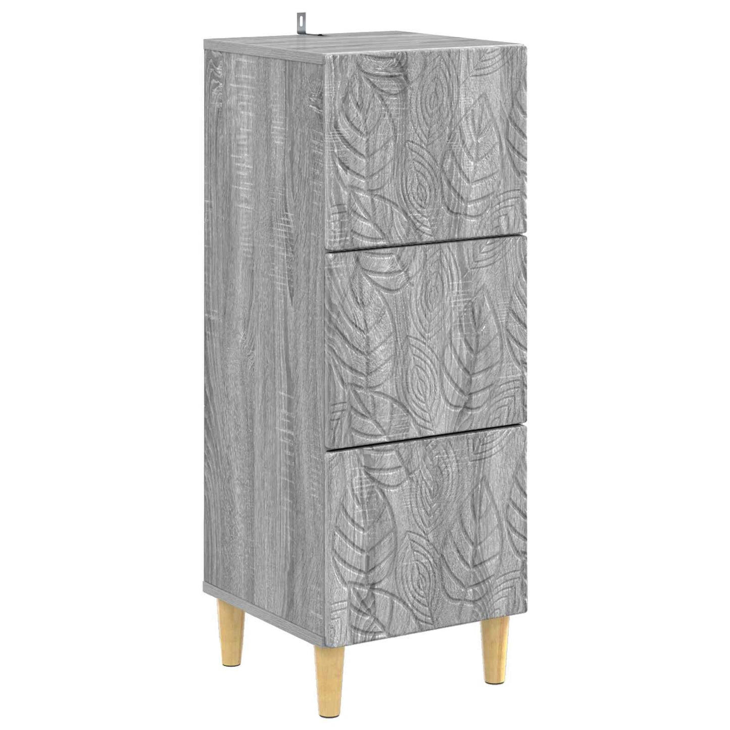 Drawer Cabinet Grey Sonoma 33 x 34.5 x 90 cm Engineered Wood