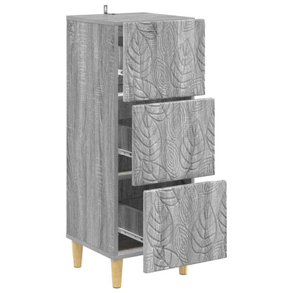 Drawer Cabinet Grey Sonoma 33 x 34.5 x 90 cm Engineered Wood