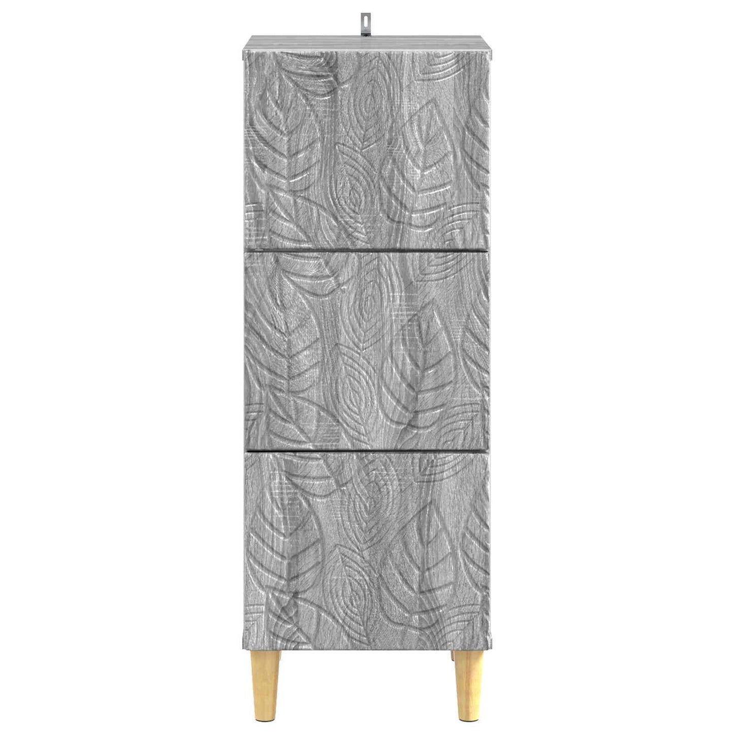 Drawer Cabinet Grey Sonoma 33 x 34.5 x 90 cm Engineered Wood