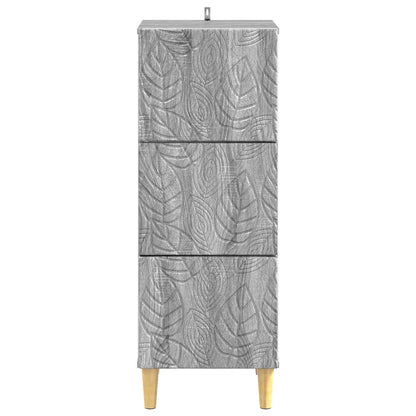 Drawer Cabinet Grey Sonoma 33 x 34.5 x 90 cm Engineered Wood