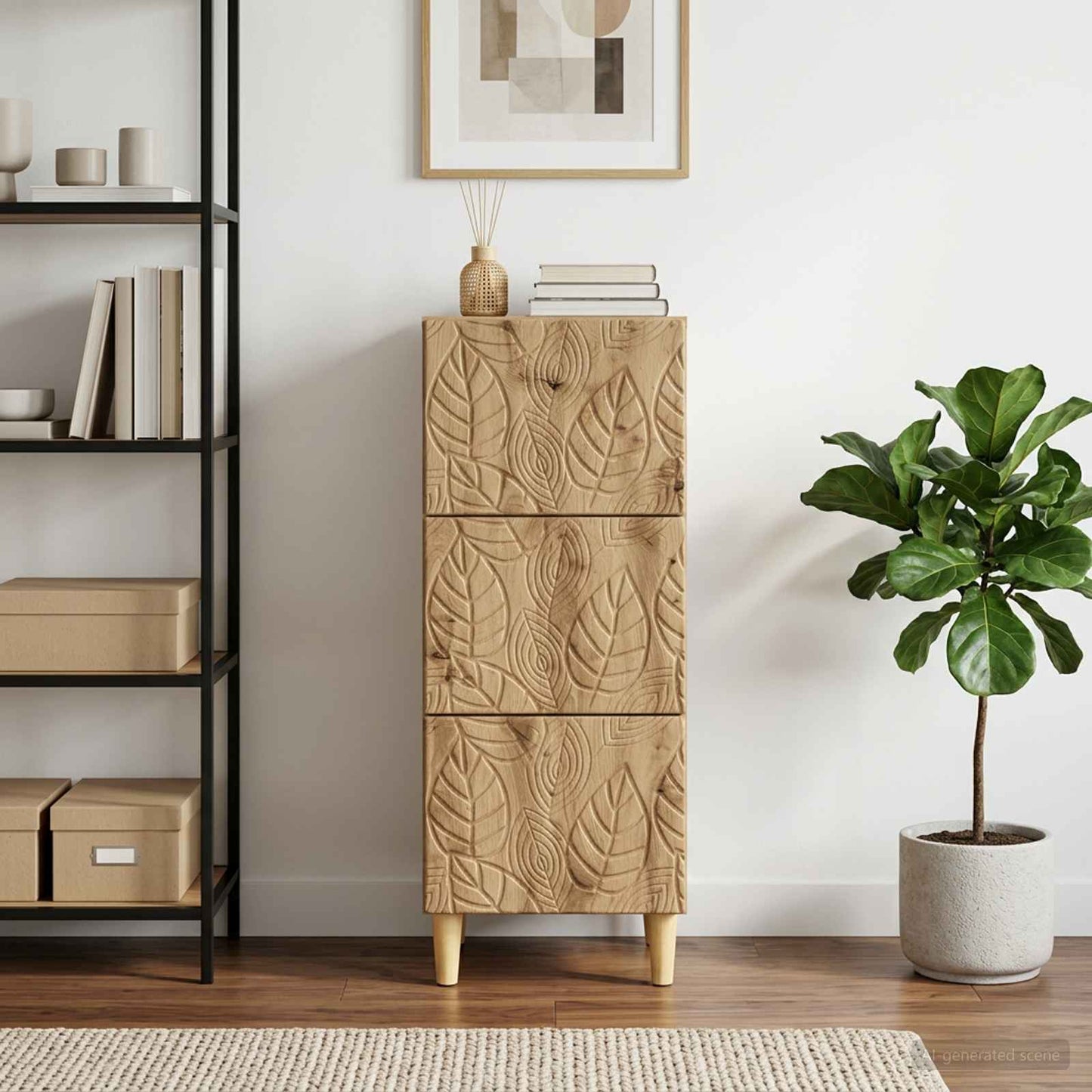 Drawer Cabinet 33 x 34.5 x 90 cm Engineered Wood Artisan Oak