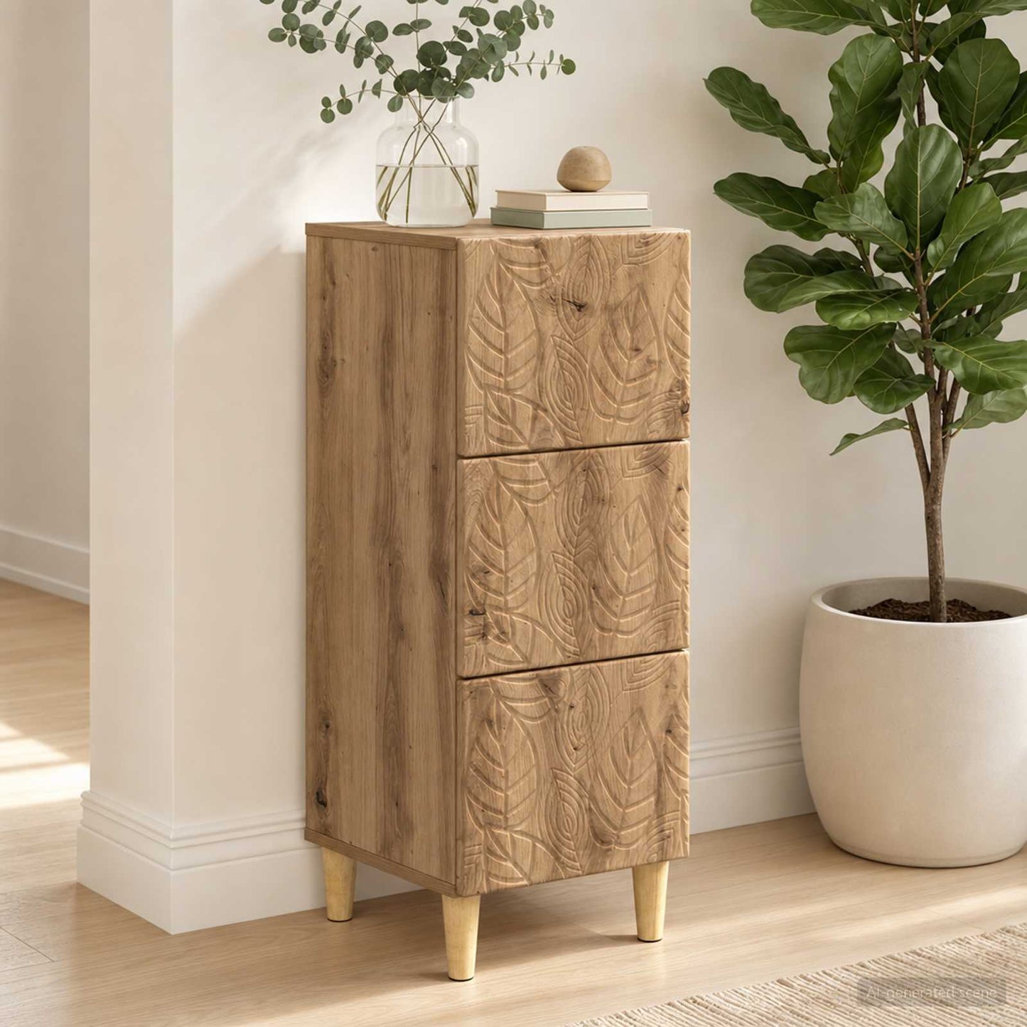Drawer Cabinet 33 x 34.5 x 90 cm Engineered Wood Artisan Oak
