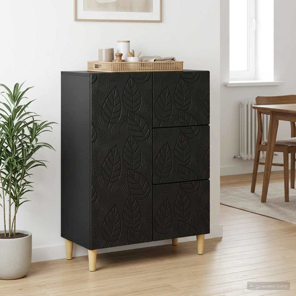 Sideboard Black 66 x 34.5 x 90 cm Engineered Wood