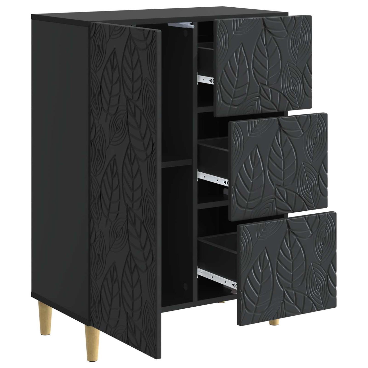 Sideboard Black 66 x 34.5 x 90 cm Engineered Wood