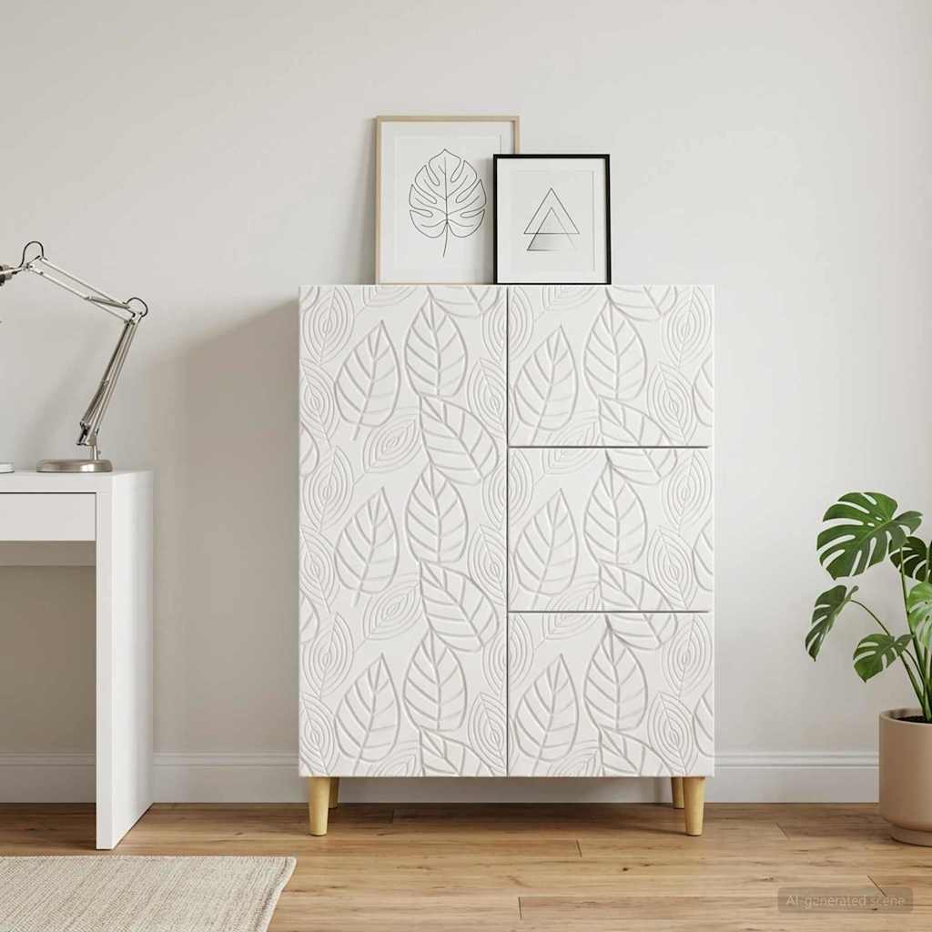 Sideboard High Gloss White 66 x 34.5 x 90 cm Engineered Wood