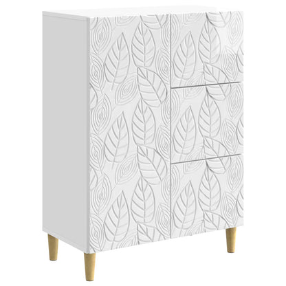 Sideboard High Gloss White 66 x 34.5 x 90 cm Engineered Wood