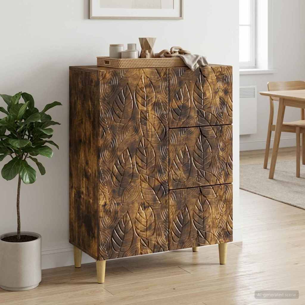 Sideboard Smoked Oak 66 x 34.5 x 90 cm Engineered Wood