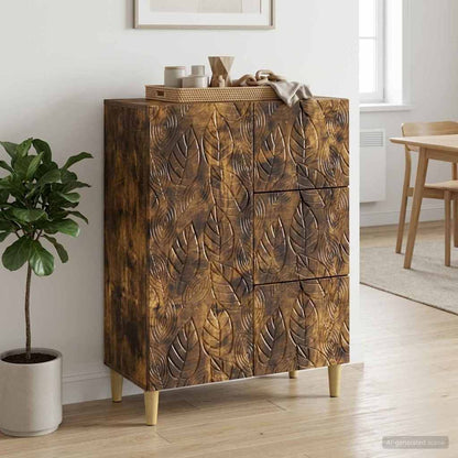 Sideboard Smoked Oak 66 x 34.5 x 90 cm Engineered Wood
