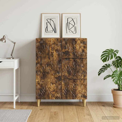 Sideboard Smoked Oak 66 x 34.5 x 90 cm Engineered Wood