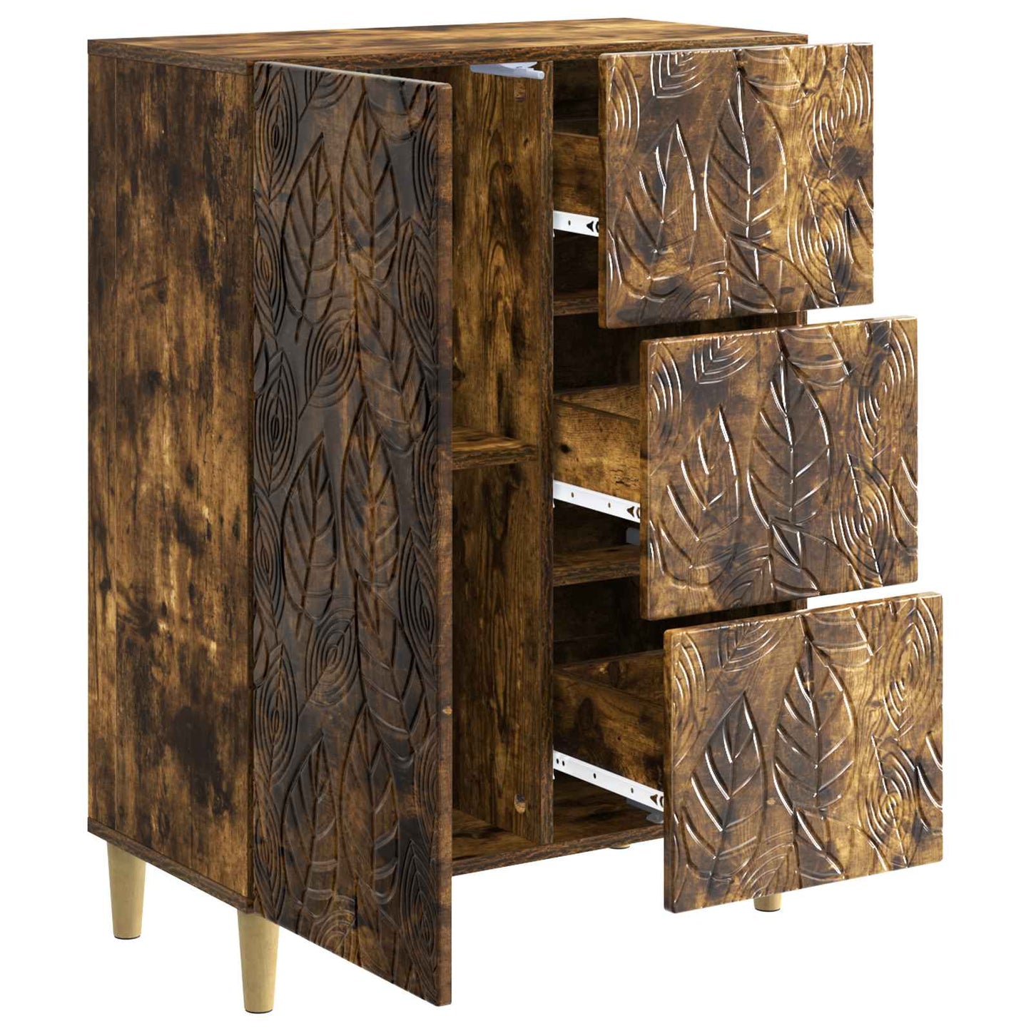 Sideboard Smoked Oak 66 x 34.5 x 90 cm Engineered Wood