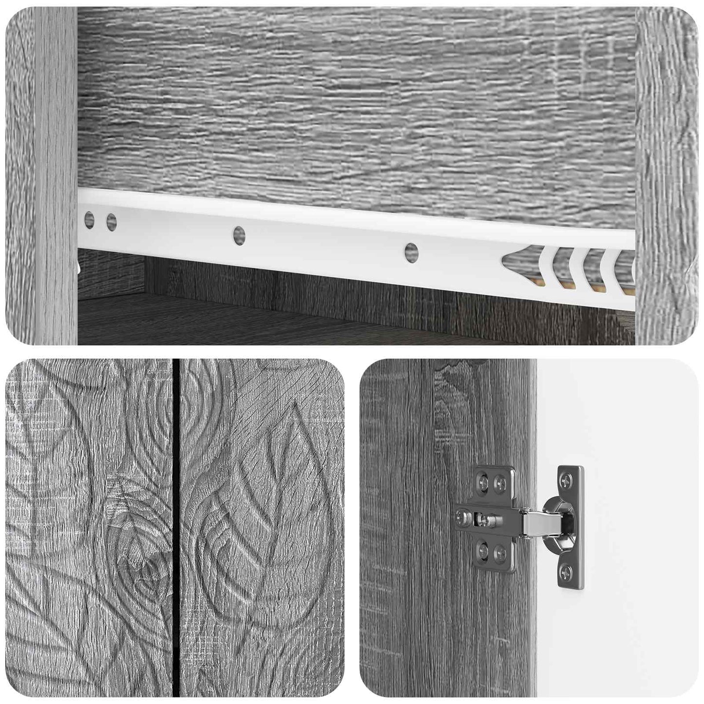 Sideboard Grey Sonoma 66 x 34.5 x 90 cm Engineered Wood