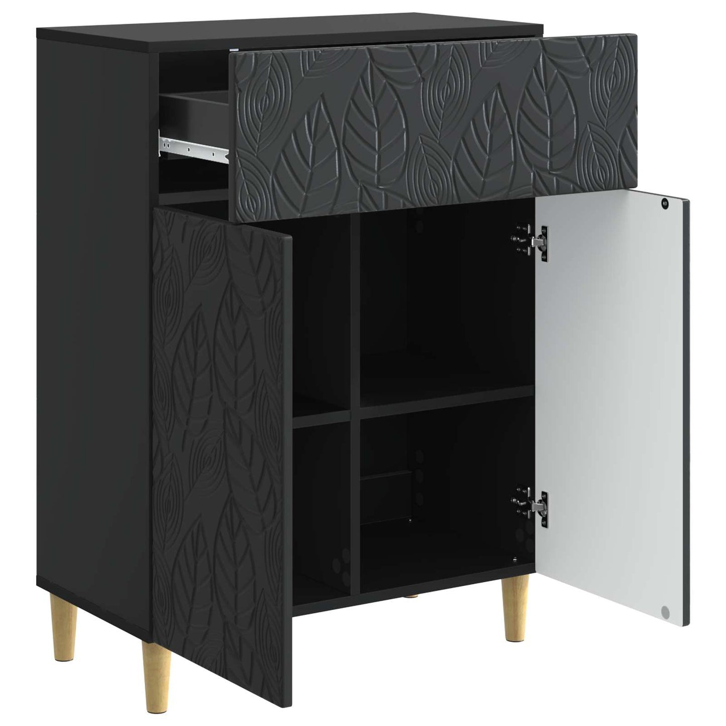 Sideboard Black 66 x 34.5 x 90 cm Engineered Wood