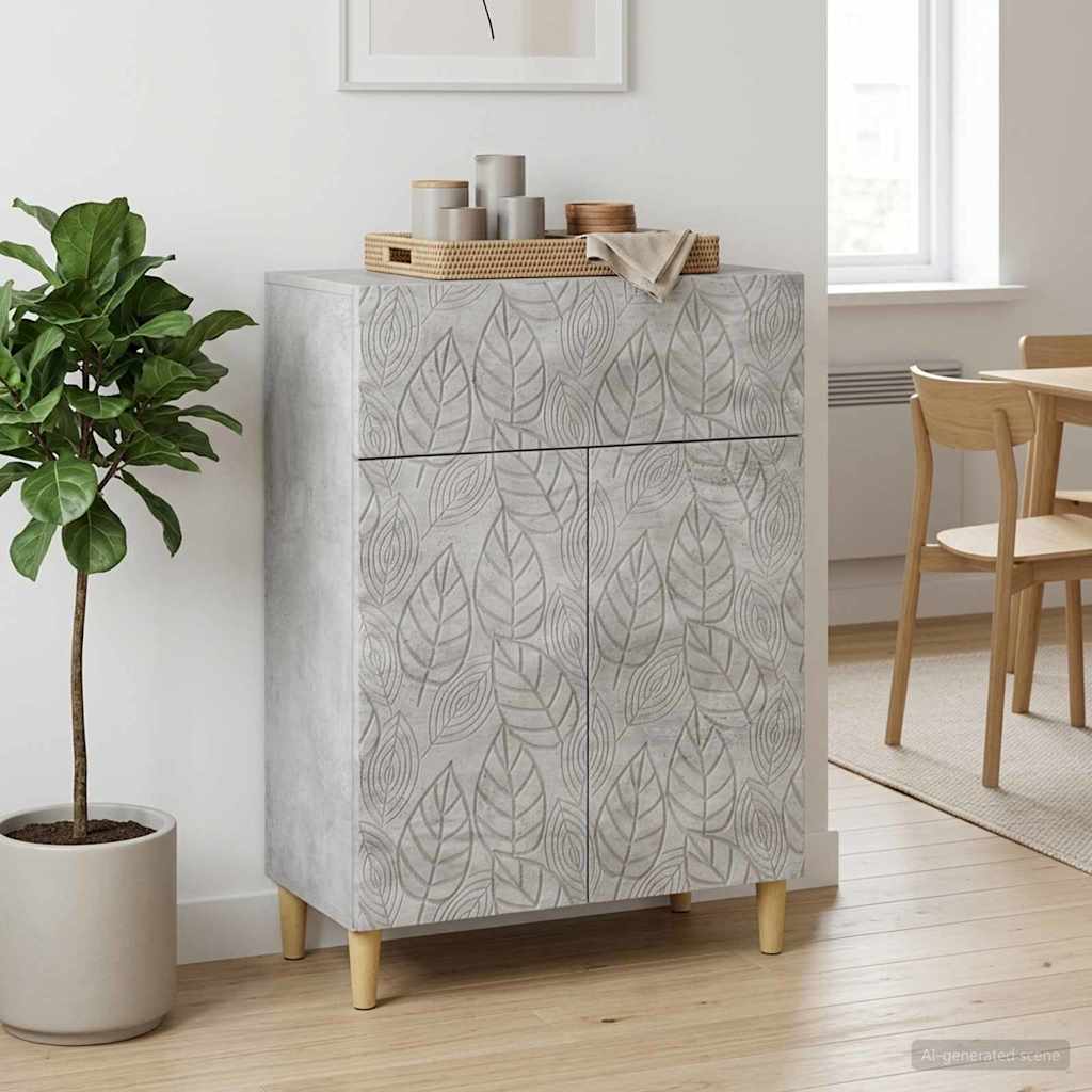Sideboard Concrete Grey 66 x 34.5 x 90 cm Engineered Wood