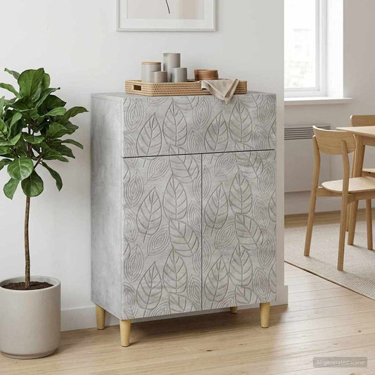 Sideboard Concrete Grey 66 x 34.5 x 90 cm Engineered Wood