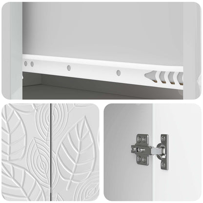 Sideboard High Gloss White 66 x 34.5 x 90 cm Engineered Wood