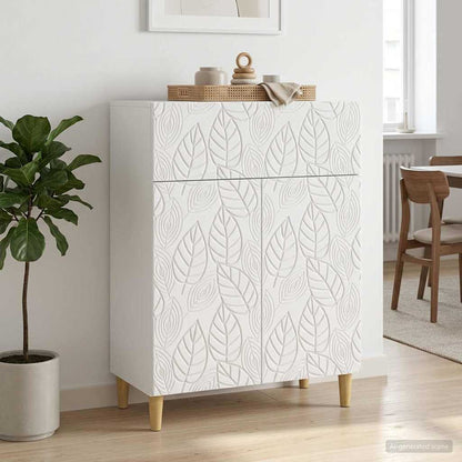 Sideboard High Gloss White 66 x 34.5 x 90 cm Engineered Wood