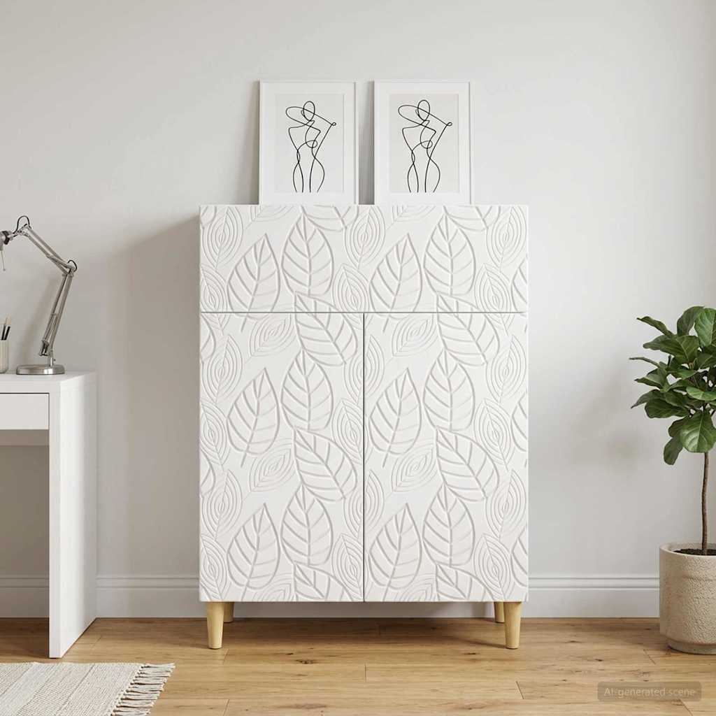 Sideboard High Gloss White 66 x 34.5 x 90 cm Engineered Wood