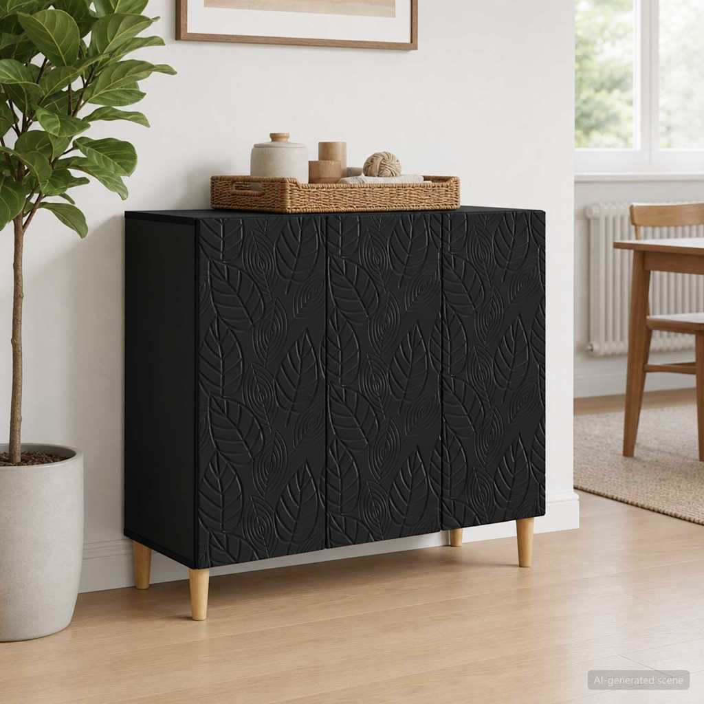 Sideboard Black 89 x 34.5 x 80 cm Engineered Wood