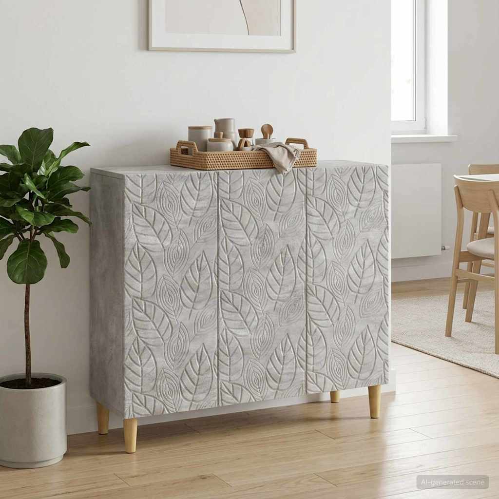 Sideboard Concrete Grey 89 x 34.5 x 80 cm Engineered Wood