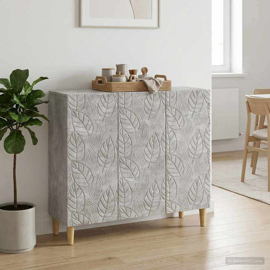 Sideboard Concrete Grey 89 x 34.5 x 80 cm Engineered Wood