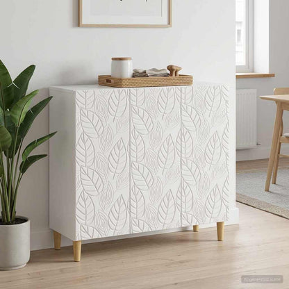 Sideboard High Gloss White 89 x 34.5 x 80 cm Engineered Wood