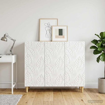 Sideboard High Gloss White 89 x 34.5 x 80 cm Engineered Wood