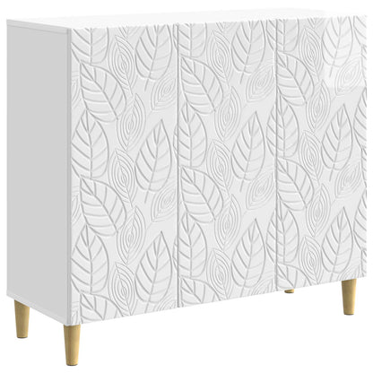 Sideboard High Gloss White 89 x 34.5 x 80 cm Engineered Wood
