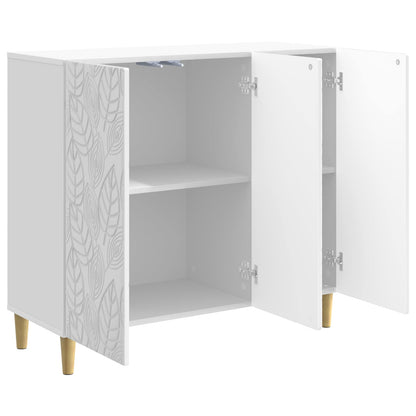 Sideboard High Gloss White 89 x 34.5 x 80 cm Engineered Wood