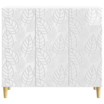 Sideboard High Gloss White 89 x 34.5 x 80 cm Engineered Wood