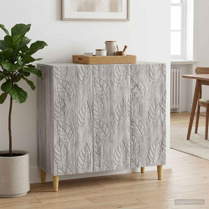 Sideboard Grey Sonoma 89 x 34.5 x 80 cm Engineered Wood