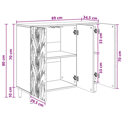 Sideboard Old Wood 89 x 34.5 x 80 cm Engineered Wood