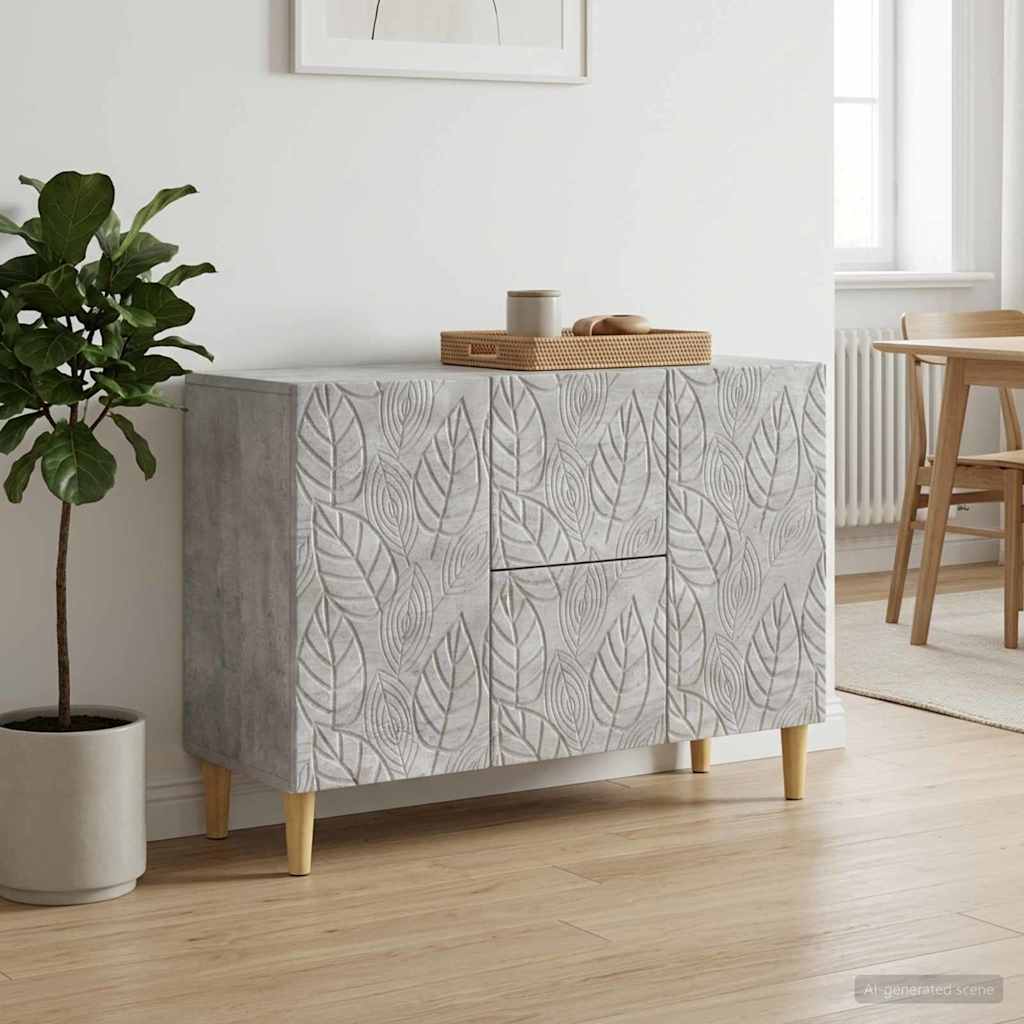 Sideboard Concrete Grey 89 x 34.5 x 60 cm Engineered Wood