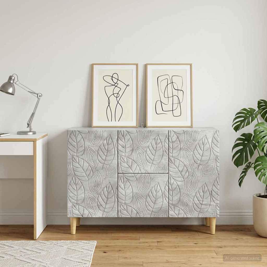 Sideboard Concrete Grey 89 x 34.5 x 60 cm Engineered Wood