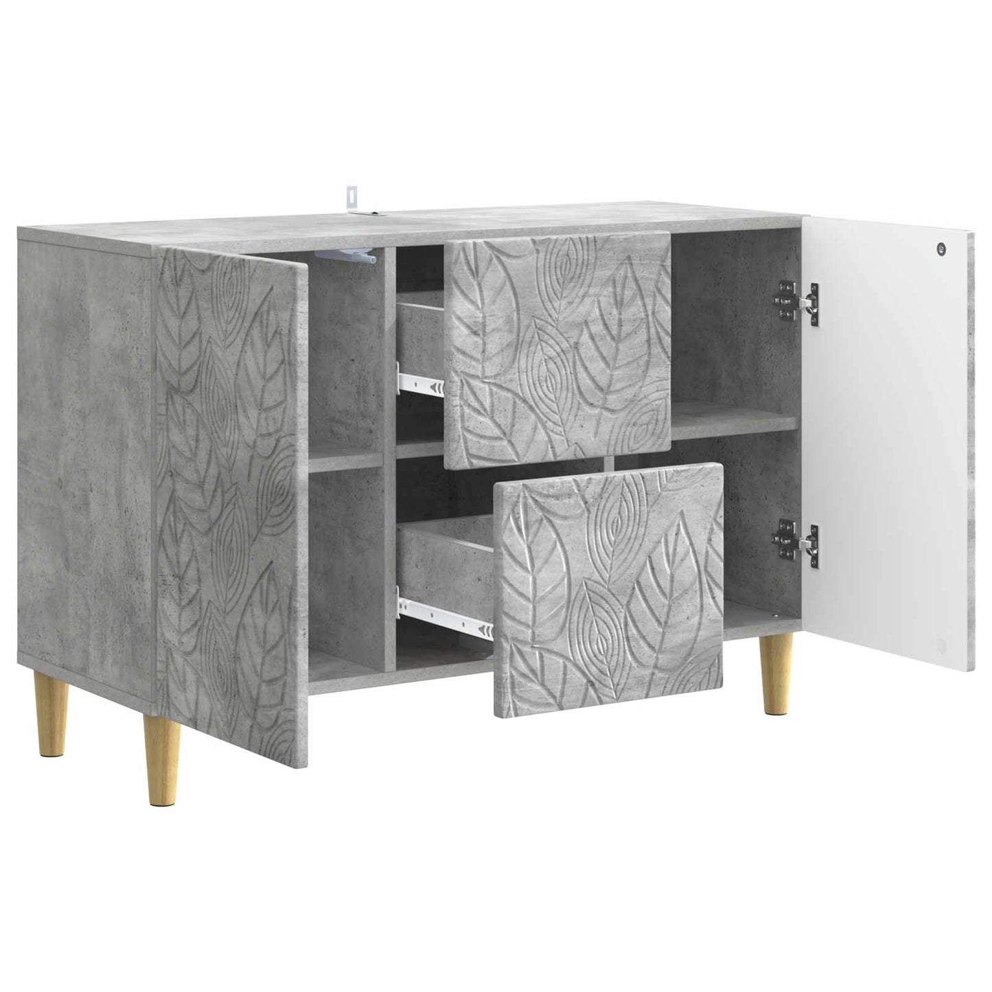 Sideboard Concrete Grey 89 x 34.5 x 60 cm Engineered Wood