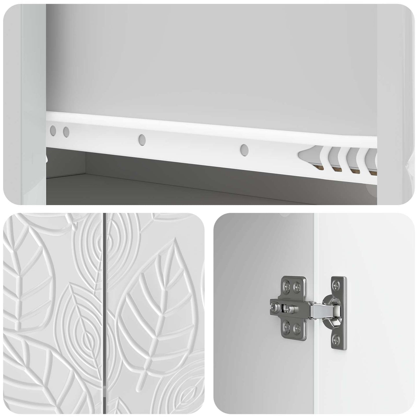 Sideboard High Gloss White 89 x 34.5 x 60 cm Engineered Wood