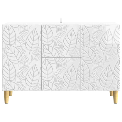 Sideboard High Gloss White 89 x 34.5 x 60 cm Engineered Wood