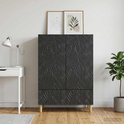 Sideboard Black 66 x 34.5 x 95 cm Engineered Wood