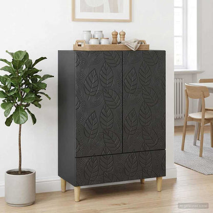 Sideboard Black 66 x 34.5 x 95 cm Engineered Wood
