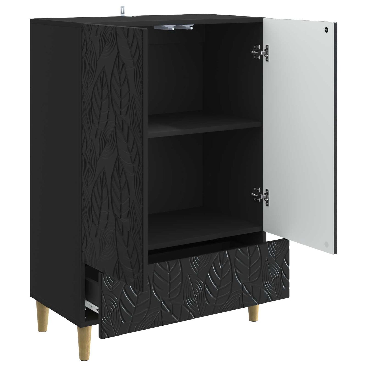 Sideboard Black 66 x 34.5 x 95 cm Engineered Wood